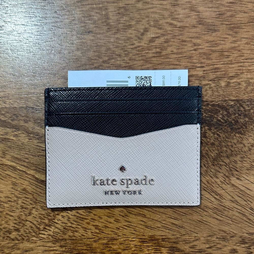 Kate Spade Black and Cream Card Wallet